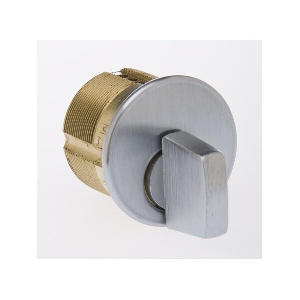 1in Turn Knob Mortise Cylinder with Adams Rite Cam Satin Chrome Finish